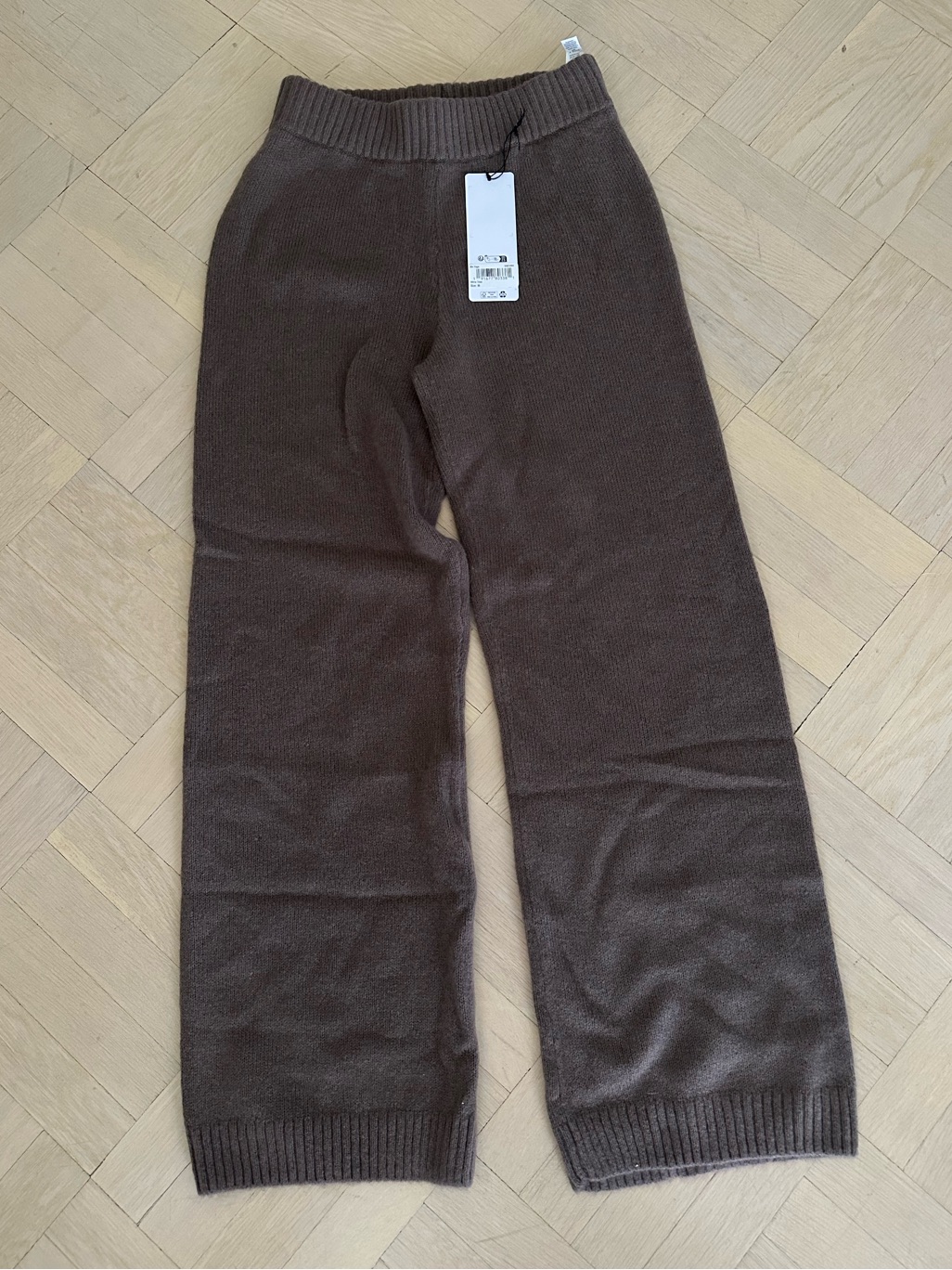 Alo Yoga Wool Cashmere High-Waist New Class Wide Leg Pant Olive Tree Medium Nwt
